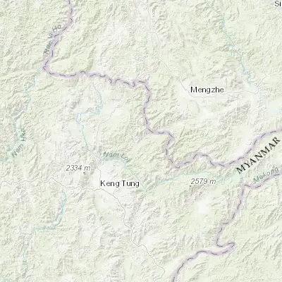 Map showing location of Kēng Tung (21.630930, 99.926760)
