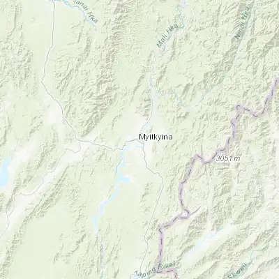 Map showing location of Myitkyina (25.383270, 97.396370)