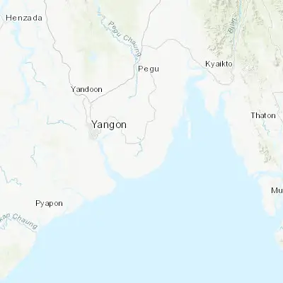 Map showing location of Thongwa (16.759980, 96.524980)