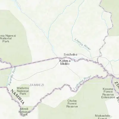 Map showing location of Katima Mulilo (-17.504670, 24.275740)