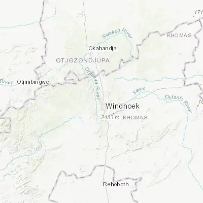 Map showing location of Katutura (-22.523060, 17.060280)