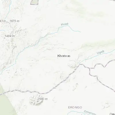 Map showing location of Khorixas (-20.366670, 14.966670)