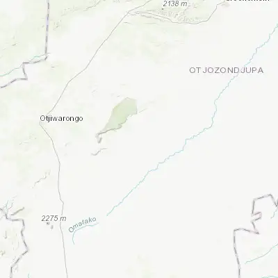 Map showing location of Okakarara (-20.583330, 17.433330)