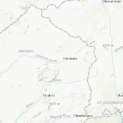 Map showing location of Omaruru (-21.433330, 15.933330)