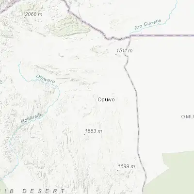 Map showing location of Opuwo (-18.060680, 13.839980)