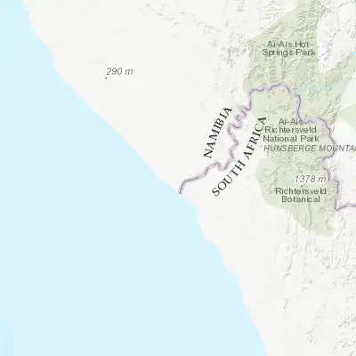 Map showing location of Oranjemund (-28.550000, 16.433330)