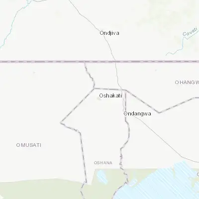Map showing location of Oshakati (-17.788330, 15.704360)
