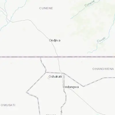 Map showing location of Oshikango (-17.400000, 15.883330)