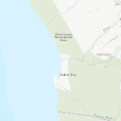 Map showing location of Swakopmund (-22.678420, 14.526630)