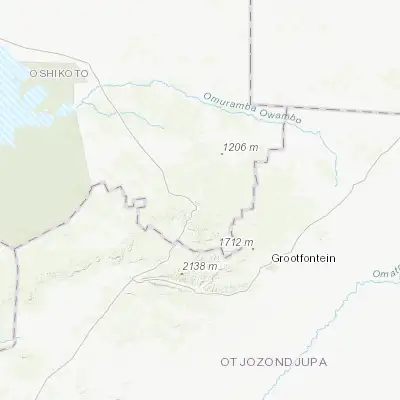 Map showing location of Tsumeb (-19.233330, 17.716670)