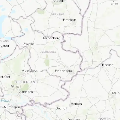Map showing location of Almelo (52.356670, 6.662500)