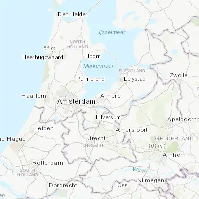 Map showing location of Almere Stad (52.370250, 5.214130)