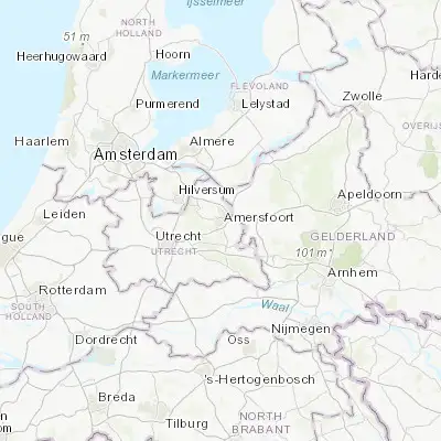Map showing location of Amersfoort (52.155000, 5.387500)