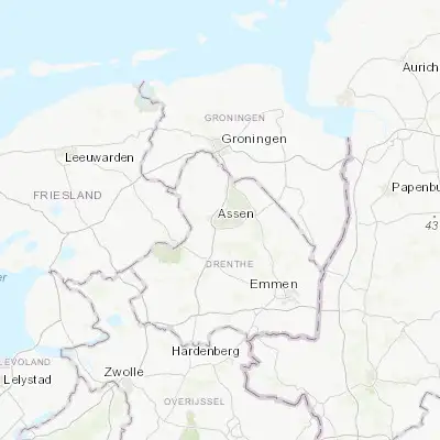 Map showing location of Assen (52.996670, 6.562500)