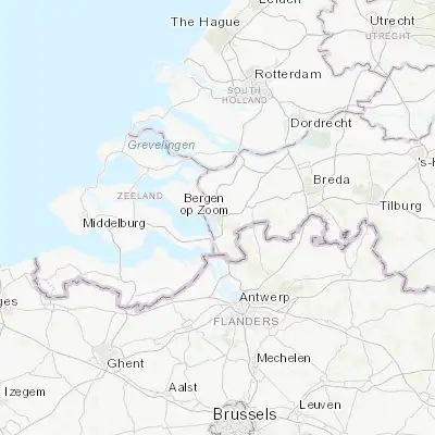 Map showing location of Bergen op Zoom (51.495000, 4.291670)