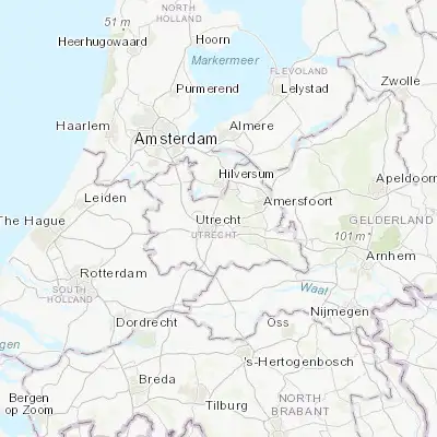 Map showing location of De Bilt (52.110000, 5.180560)