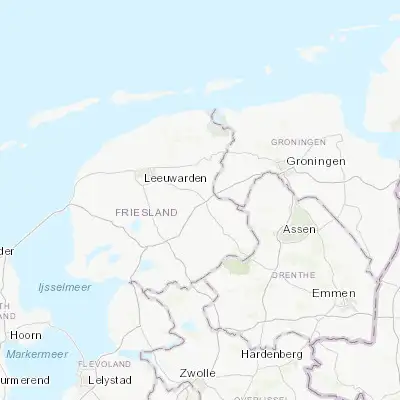 Map showing location of Drachten (53.112540, 6.098900)