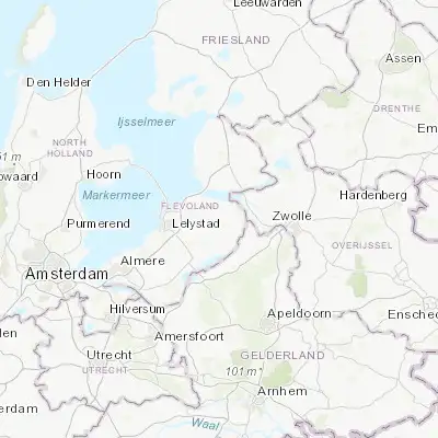 Map showing location of Dronten (52.525000, 5.718060)
