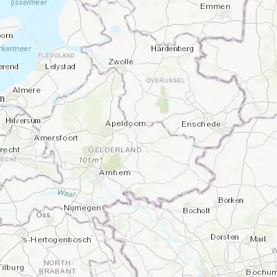Map showing location of Eefde (52.166670, 6.225000)