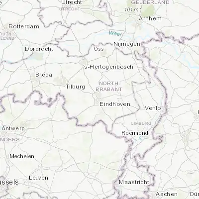 Map showing location of Eindhoven (51.440830, 5.477780)