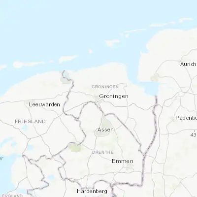 Map showing location of Groningen (53.219170, 6.566670)
