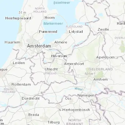 Map showing location of Hoogland (52.182500, 5.373610)
