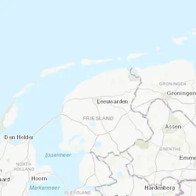 Map showing location of Leeuwarden (53.201390, 5.808590)