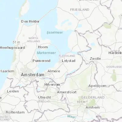 Map showing location of Lelystad (52.508330, 5.475000)