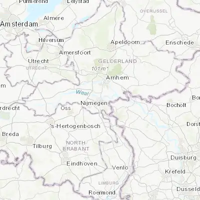Map showing location of Nijmegen (51.842500, 5.852780)