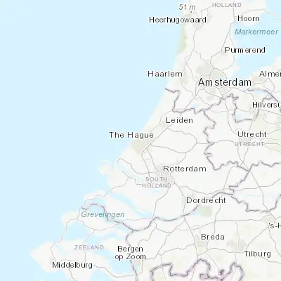 Map showing location of The Hague (52.076670, 4.298610)