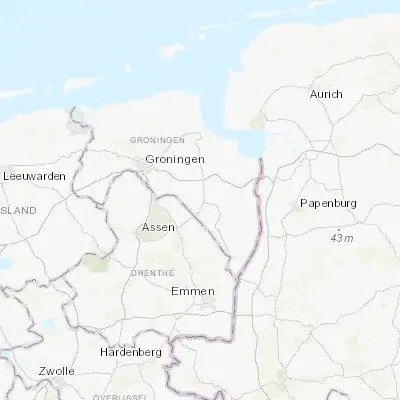Map showing location of Veendam (53.106670, 6.879170)