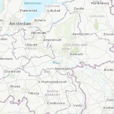 Map showing location of Wageningen (51.970000, 5.666670)