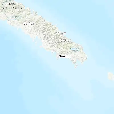 Map showing location of Nouméa (-22.274070, 166.448840)