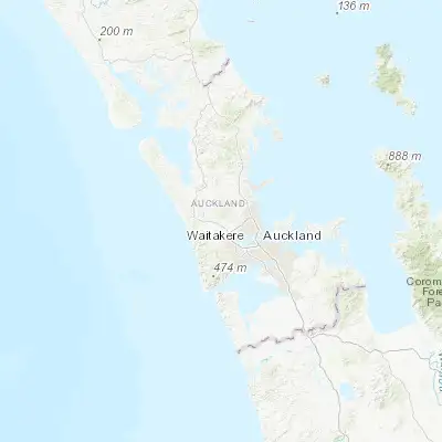 Map showing location of Kumeu (-36.766670, 174.566670)