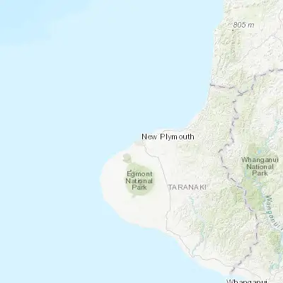 Map showing location of New Plymouth (-39.066670, 174.083330)