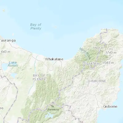 Map showing location of Opotiki (-38.009150, 177.287060)