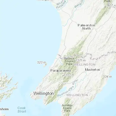 Map showing location of Otaki (-40.758330, 175.150000)