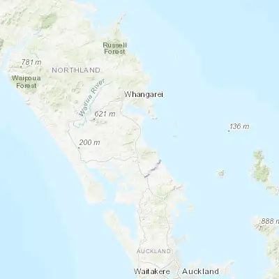 Map showing location of Waipu (-35.983330, 174.450000)