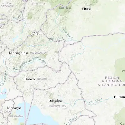 Map showing location of Bocana de Paiwas (12.785710, -85.122690)