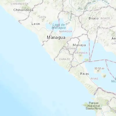 Map showing location of El Rosario (11.777560, -86.373740)