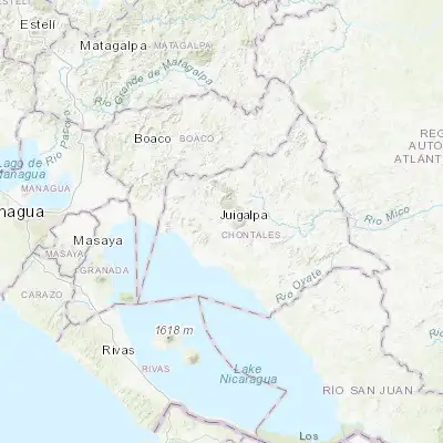 Map showing location of Juigalpa (12.106290, -85.364520)
