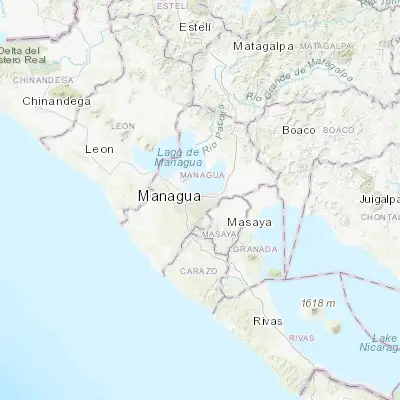 Map showing location of Managua (12.132820, -86.250400)