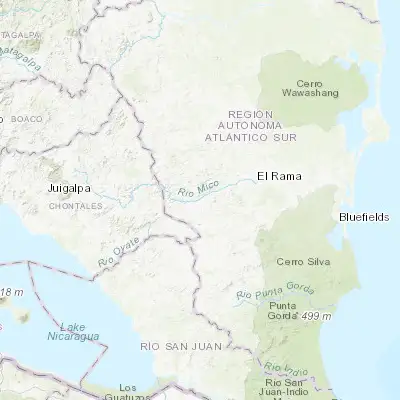 Map showing location of Muelle de los Bueyes (12.069990, -84.535030)
