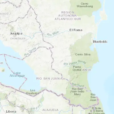 Map showing location of Nueva Guinea (11.687580, -84.456160)