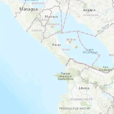 Map showing location of San Juan del Sur (11.252920, -85.870490)