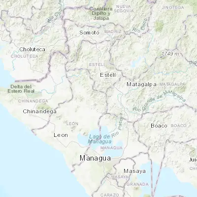 Map showing location of Santa Rosa del Peñón (12.801160, -86.369940)