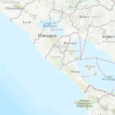 Map showing location of Santa Teresa (11.743210, -86.214130)