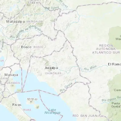 Map showing location of Santo Domingo (12.264380, -85.082350)