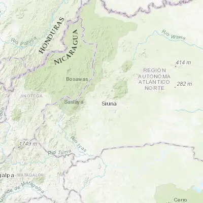 Map showing location of Siuna (13.733210, -84.777250)