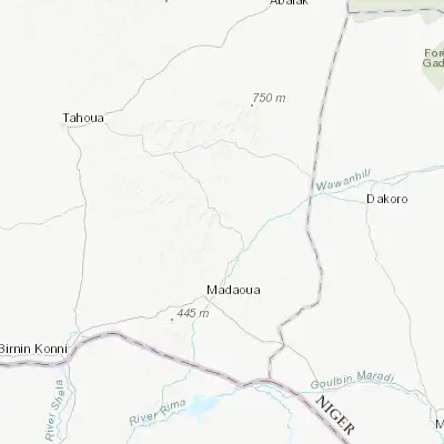 Map showing location of Bouza (14.422930, 6.042780)